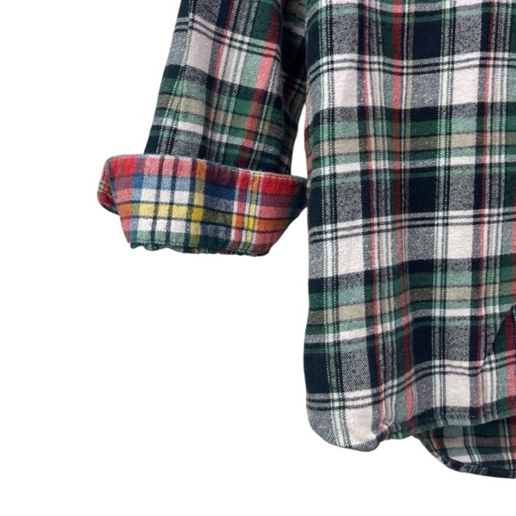 Madewell Ex-boyfriend Highland Tartan Christmas Colors Plaid Flannel Shirt - Picture 12 of 14